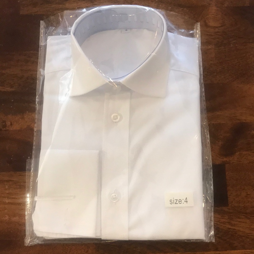 Boys size 4-18 french cuff shirt, Cufflink Shirt, dress shirt